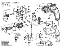 Bosch 0 601 135 060 Gbm 10 Drill 230 V / Eu Spare Parts